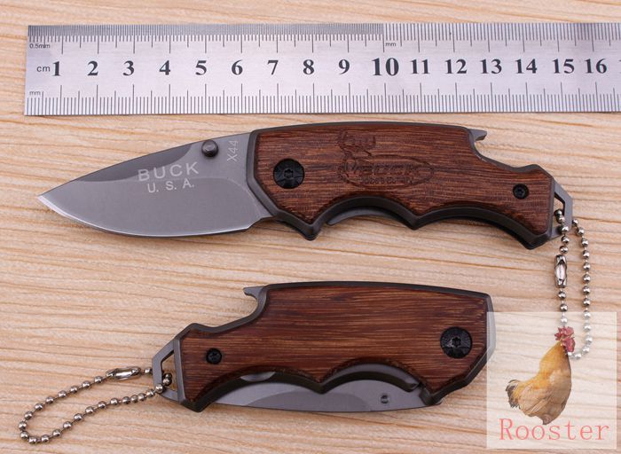 2017 2015 Buck X44 Multifunction Small Folding Knife Blade Material 440 Wenge Handle / Camping