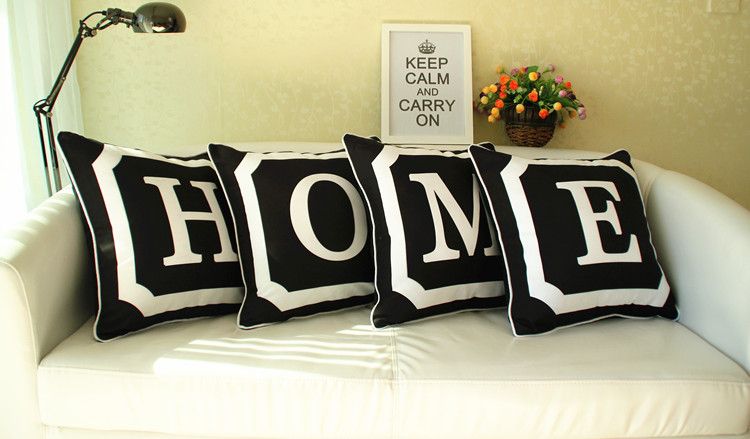 Modern minimalism black and white pillow