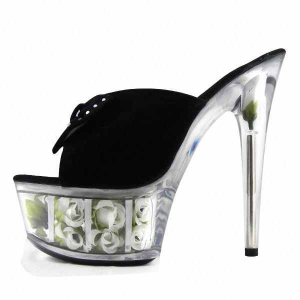 Shining Slippers 15CM Super High Heel Shoes 6 Inch Heel Platform ...
