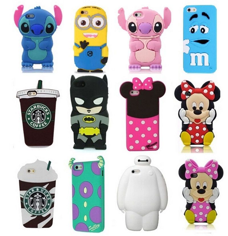 New 3d Cute Cartoon Cases Soft Silicone Rubber Phone Case For Iphone 7