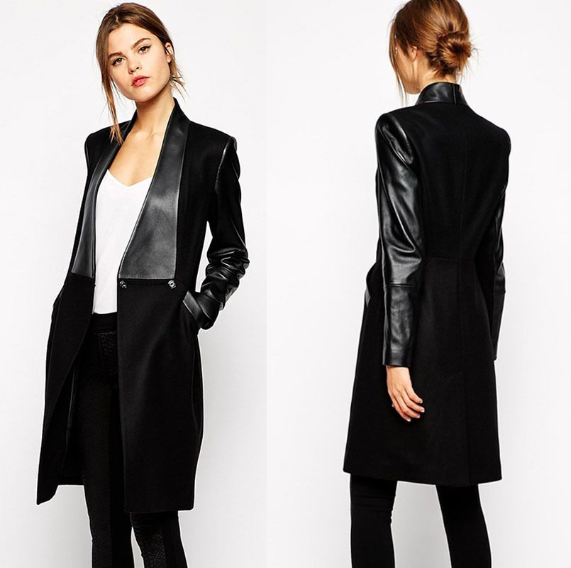 Winter Jacket Women Gagaopt Pu Leather Long Coat European Style ...