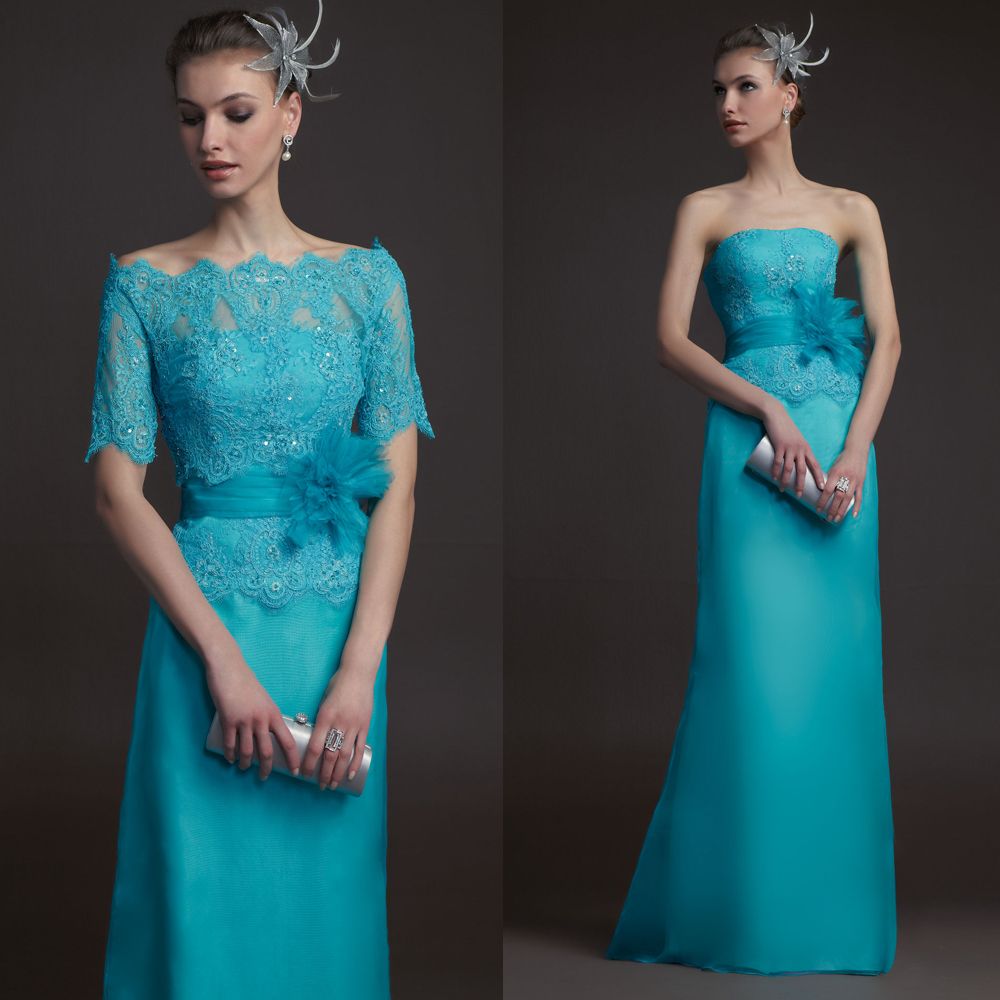 2016 Turquoise Lace Chiffon Mother Of
