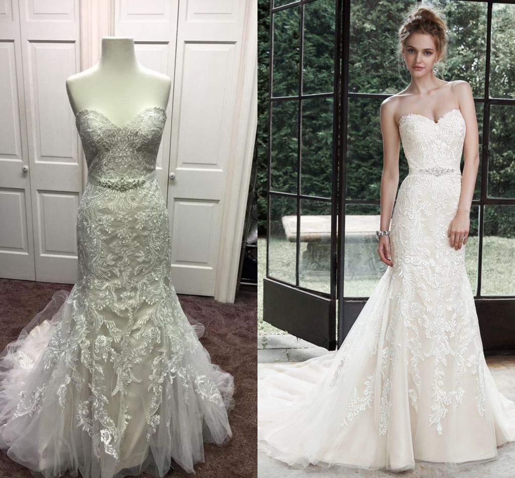 2015 Sexy Wedding Dresses Real Pictures Sweetheart Neck Appliqued Tulle