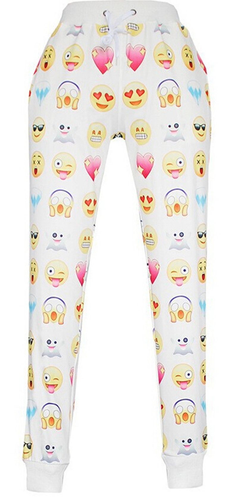 2017 Women Men Personalized Emoji Joggers Smiling Face Cartoon Pants