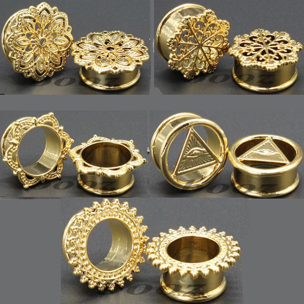 2018 New Copper Piercing Gauges Gold Ear Plugs Tunnels Piercing Body