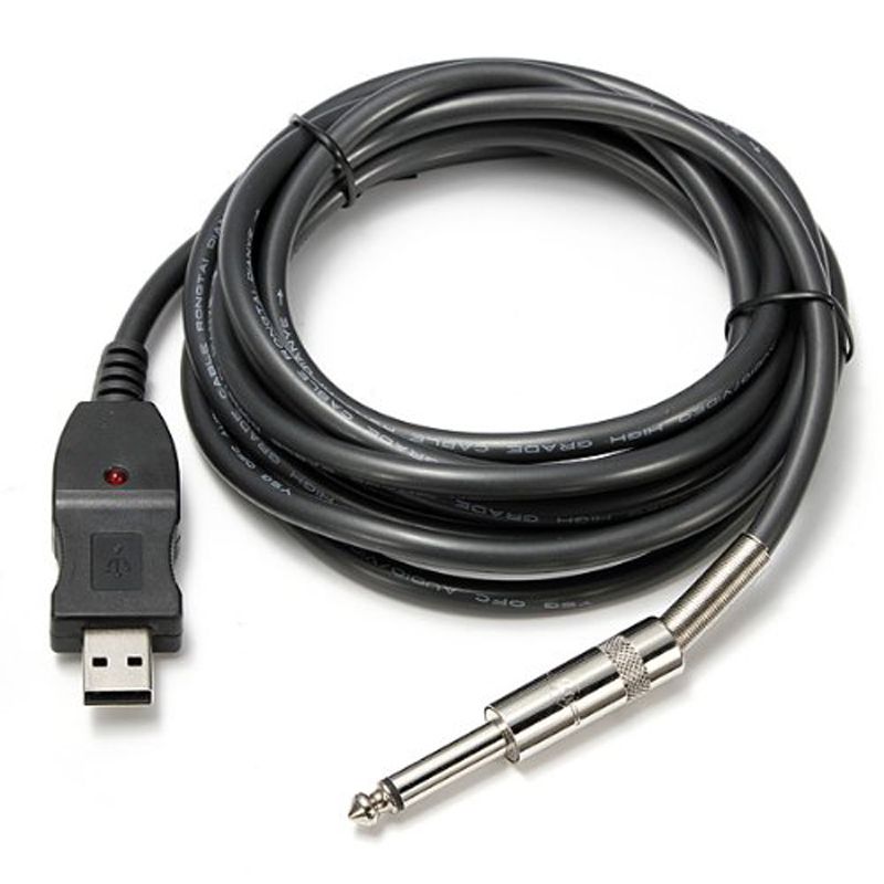 2018 Guitar Bass 1/4'' 6.3mm Jack To Usb Link To Pc/Mac Instrument