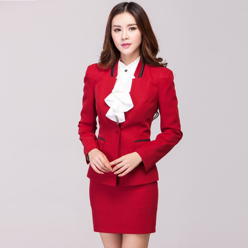 red business suit for ladies