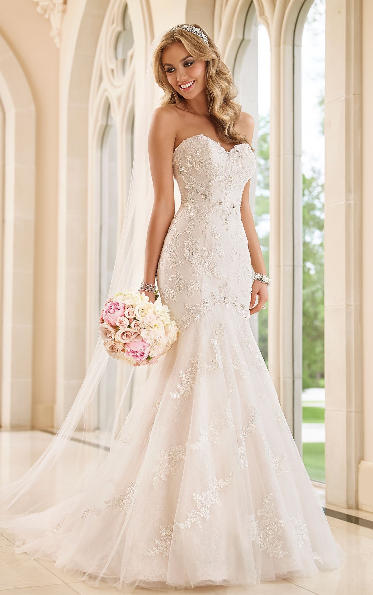 Vintage Fit And Flare Wedding Dresses 2016 Sexy Fit And Flare Wedding Dresses With Free Veil By Stella York