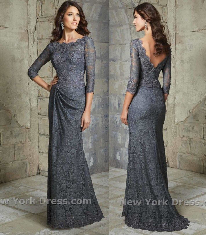 Grey 2015 Lace Mother Of The Bride Dresses Elegant Formal Evening Gowns
