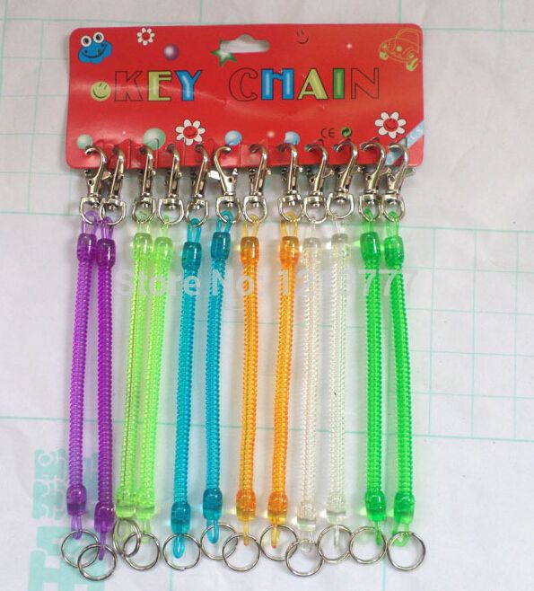 Retractable Telephone Cord Spring Key Chain Mobile Phone Chain Plastic Keychain Tool Elastic