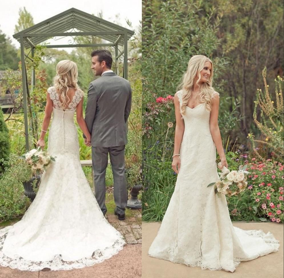 Cheap Vintage Wedding Dresses 2015 Cheap Vintage Wedding Dresses Lace Backless Sweetheart Neck