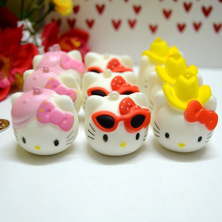 2017 5.5cm Breadou Kawaii Squishy White Kitty Head Jumbo Pu Squishies Buns Phone Charms Mix ...