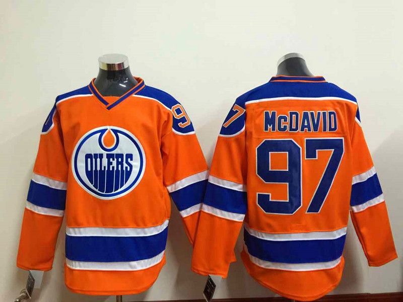 2017 Newest Orange Oilers 97 Connor Mcdavid Hockey Jerseys Cheap Hockey Wear Professional