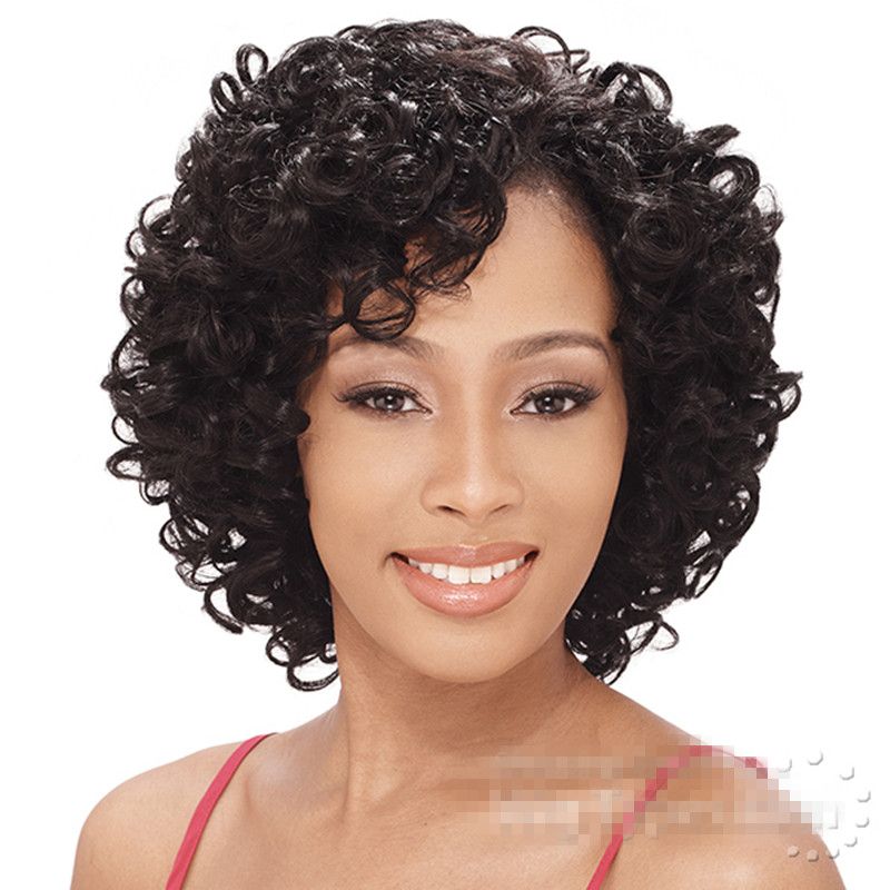 Top Quality Best Sale Curly Natural Black Lace Wig Human Hair Wigs Full