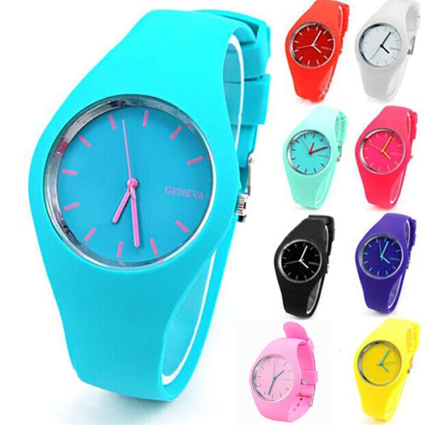 hot sale geneva silicone watch analog unisex casual watches candy color men women sports wrist watches - Color Watches hot sale geneva silicone watch analog unisex casual watches candy color men women sports wrist watches - Color Watches