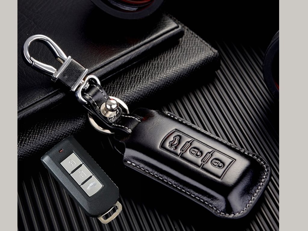 Genuine Leather Key Fob Cover For Mitsubishi Lancer Ex Outlander Asx