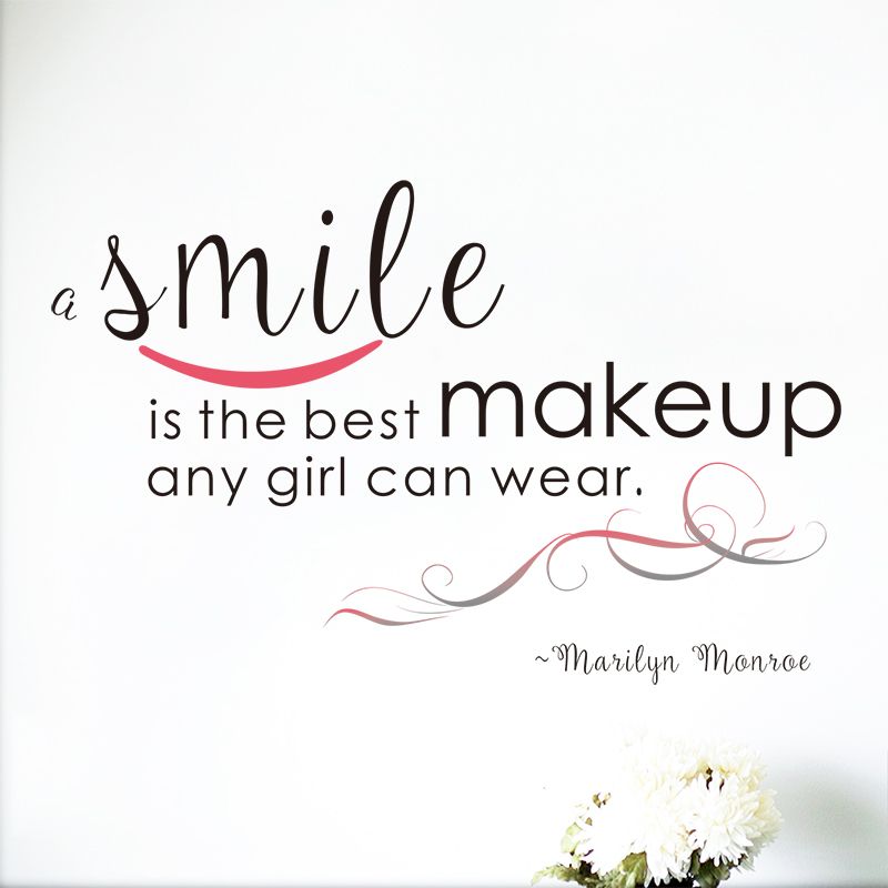 Large A Smile Is The Best Makeup Marilyn Monroe Wall Decal Quotes