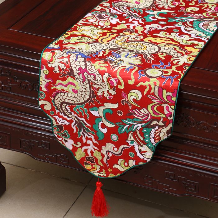 Extra Long Dragon Table Runners Chinese Style Dining Table Pads Thicken