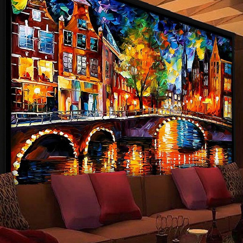 Custom Mural Wallpaper Abstract Landscape European Painting Wallpaper