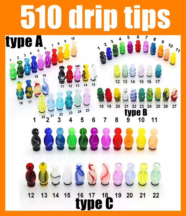 Drip Tip 510 Drip Tip Acrylic Wide Bore Fit Ego Atomizers Vaporizer