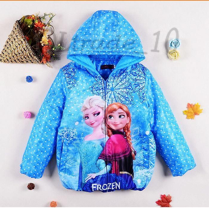 2017 2014 Frozen Elsa Anna Down Winter Coat Kids Thick Long Cotton