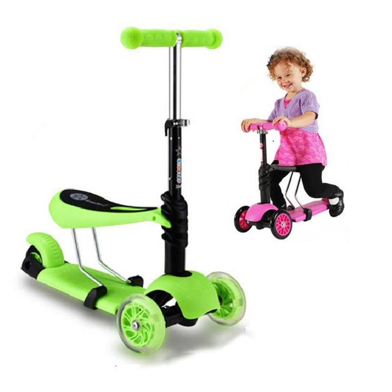 New 3 in 1 Push Scooter 3 wheels Tri Slidder Toddler Kids Vehicle Foot Scooter Safe for Walker