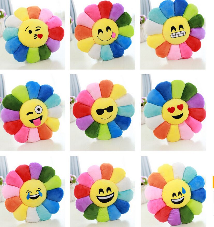sunflower smiley cushion