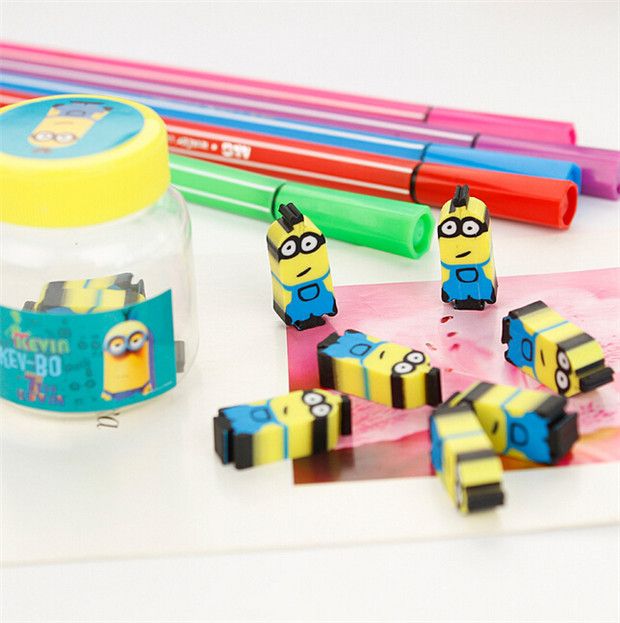 2017 Cartoon 3d Minions Erasers Cute Despicable Me Eraser Children Kids
