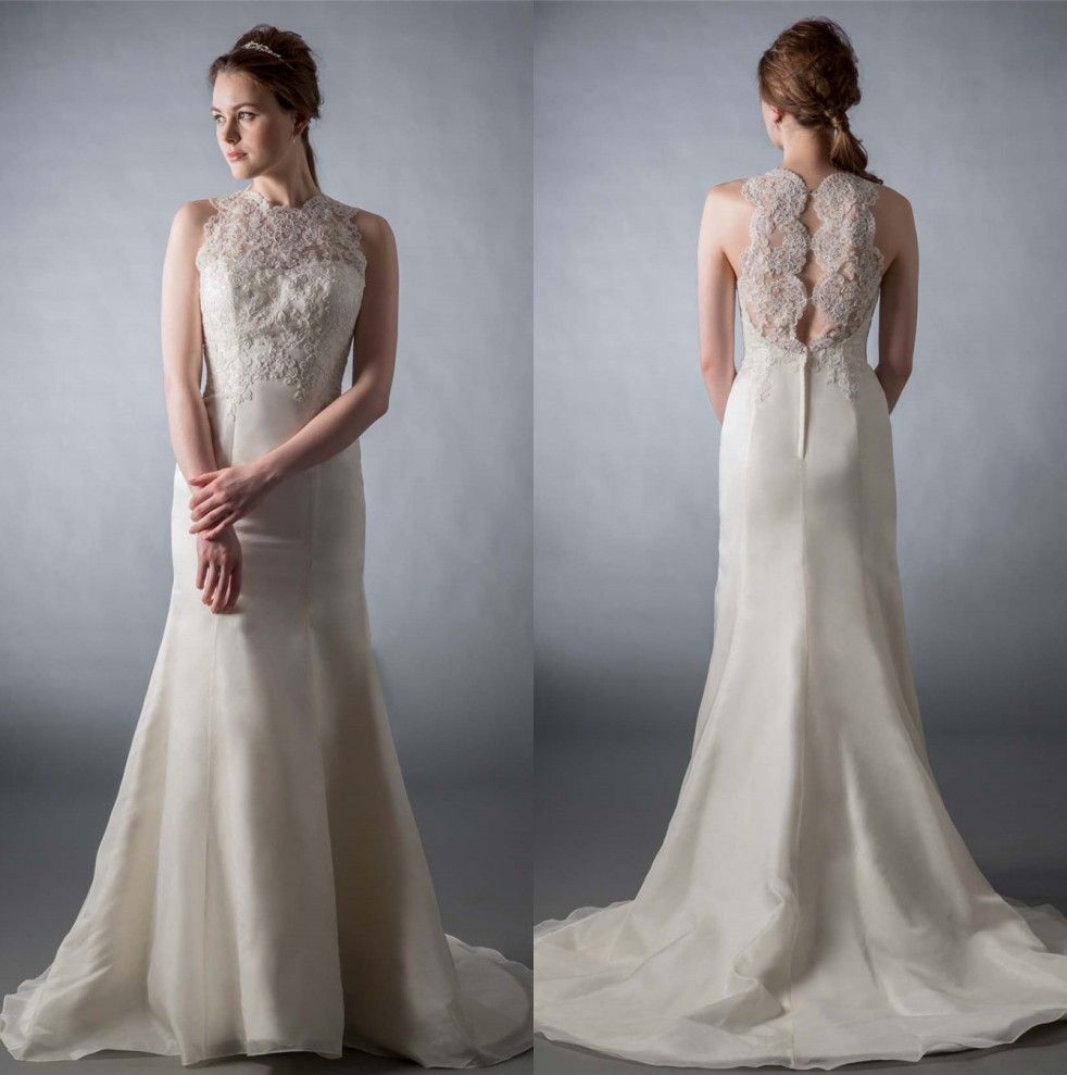 Unique Lace Mermaid Wedding Dresses Jewel Neck Sleeves 2016 Fall Winter