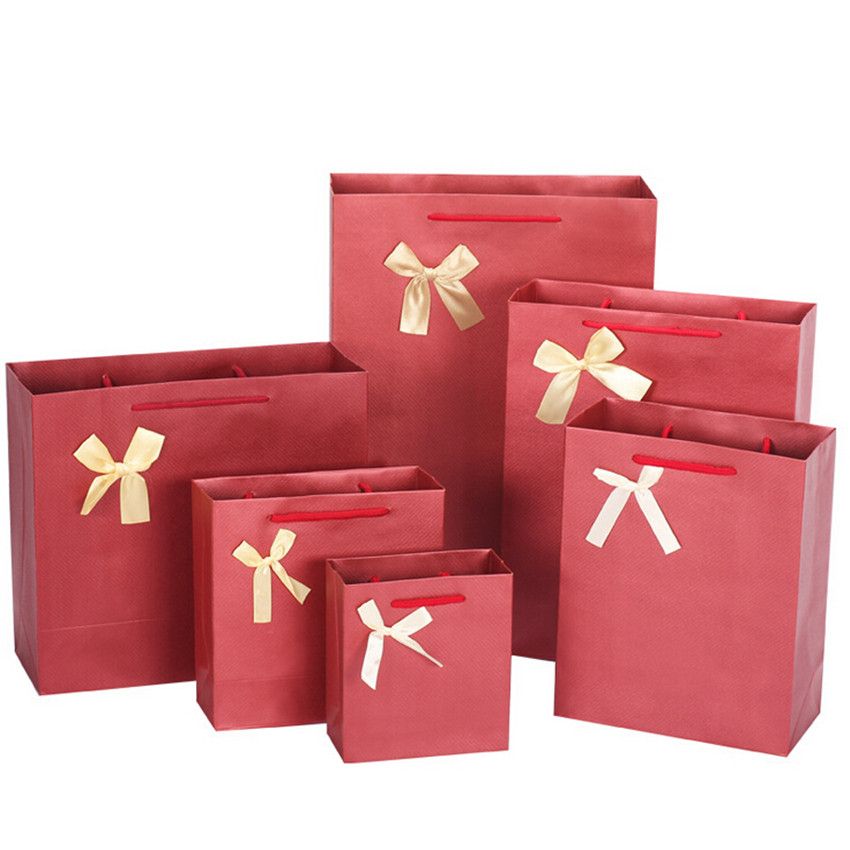 High Quality Paper Gift Bags Korean Style Fashion Bow Birthday,New Year