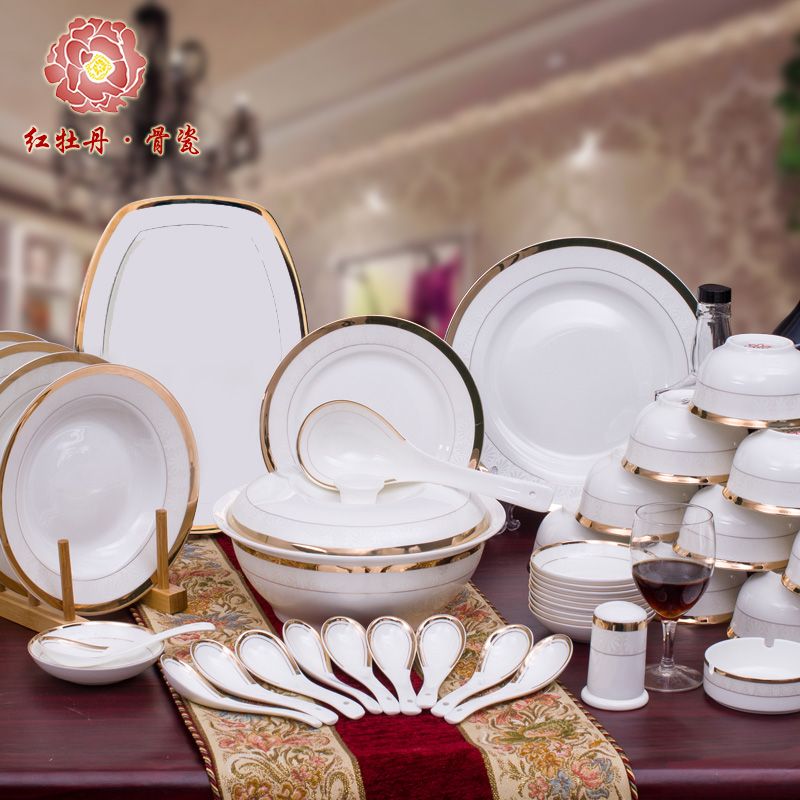 Pretty Good China Crockery Luxury Fashion Dinnerware Set Of 56 Bone