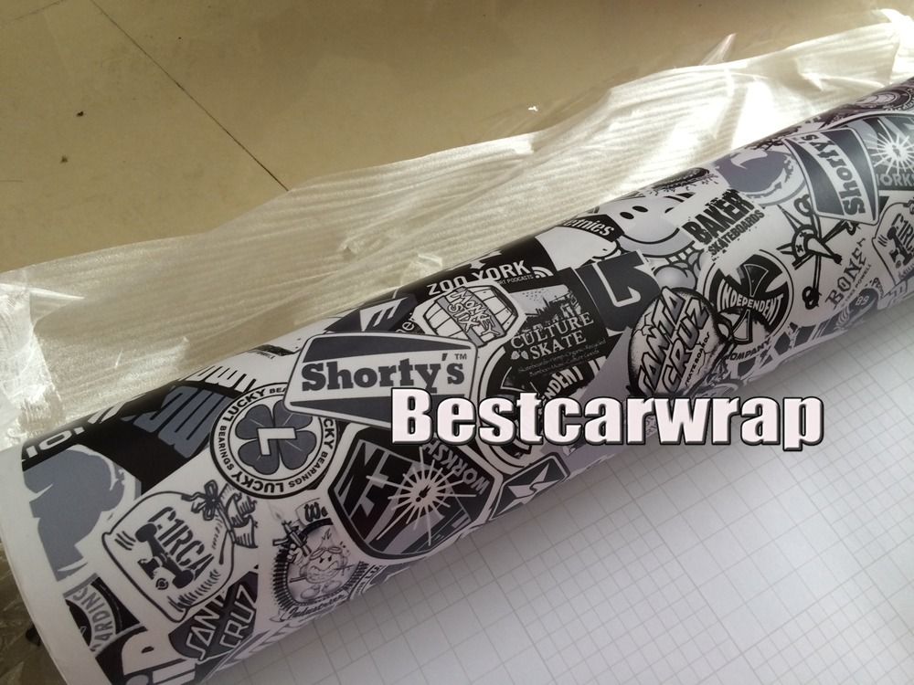 2017 Black White Stickerbomb Vinyl Real Logos Matte / Glossy Self