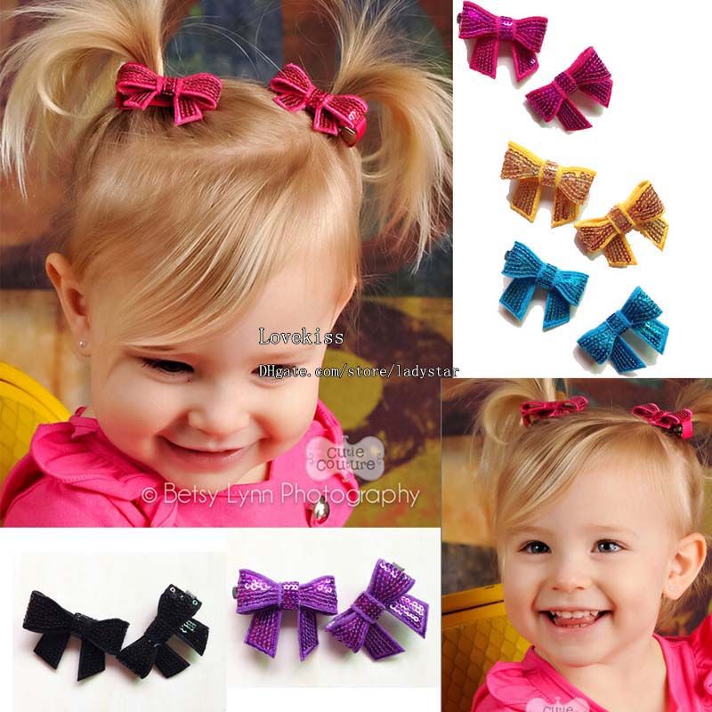 Baby Hair Clips Children Hair Accessories Kids Sequin Bow Barrettes