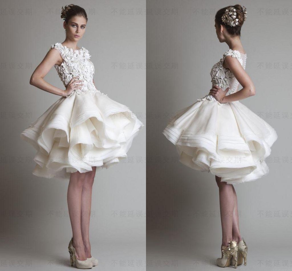 Short Lace Wedding Dresses with Sleeves