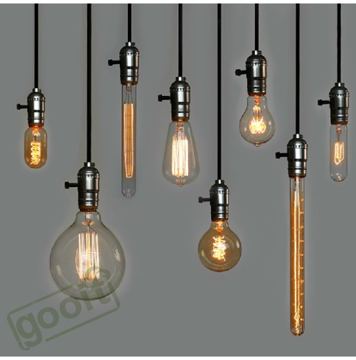 Retro Incandescent Vintage Light Bulb ST64 T45 DIY Handmade Edison Bulb Fixtures,E27/220V