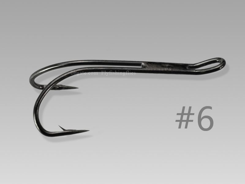 Black Double Salmon Hooks; 6 HK056 Fishing Hook Online with 14.86