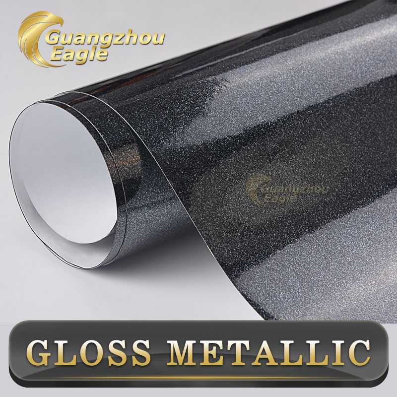 2017 Black Glossy Metallic Car Wrap,Black Pearl Car Vinyl Wrap With Air