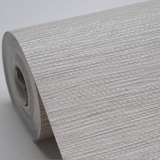 Faux Woven Textured Natural Grasscloth Wallpaper Cream Grey Silver