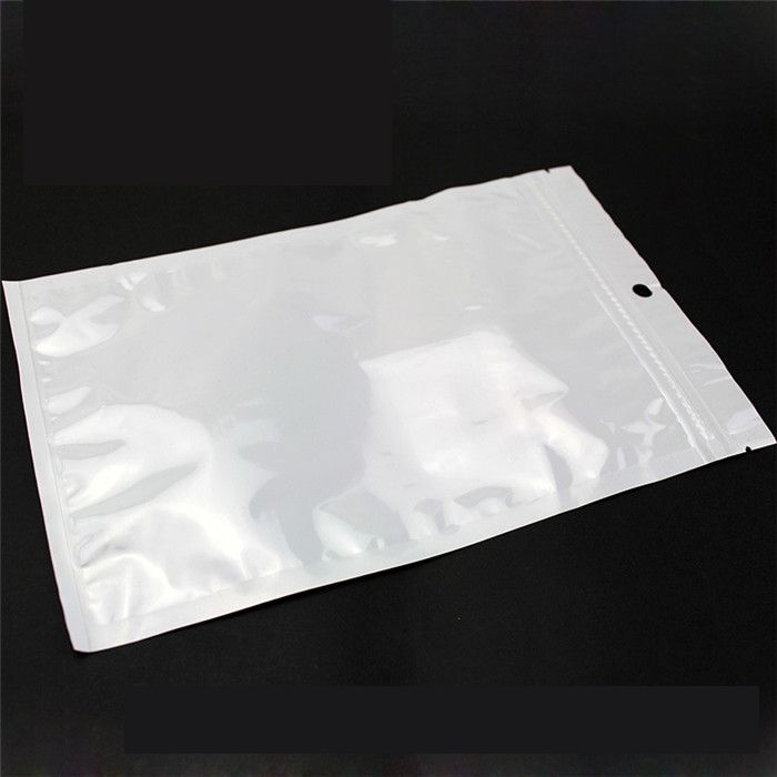20*30cm Clear + white pearl Plastic bag Poly OPP packing zipper Zip ...