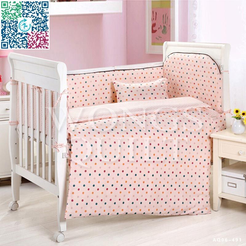 New Arrivals Children'S Bedding Sets 7p 100cotton Dots Printing Crib