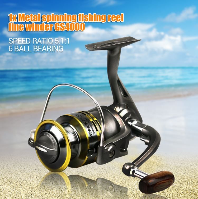 1x Metal Spinning Fishing Reel Line Winder Gs4000 Speed Ratio 5.11 For