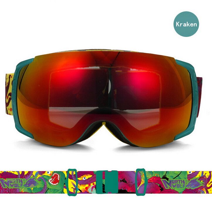 2017 Rimless Skiing Snowboard Double Lens Anti Fog Fully Coated