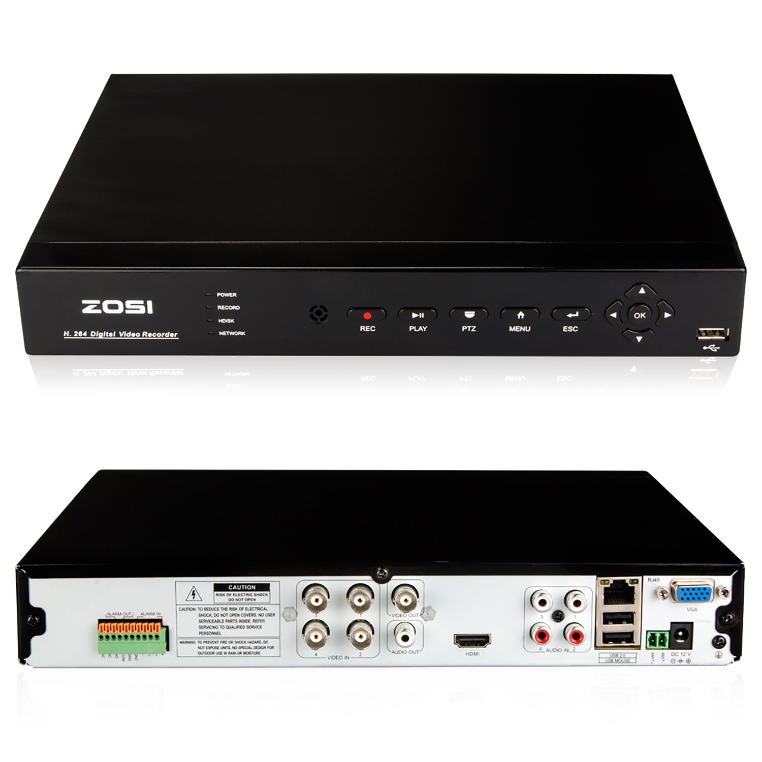 ZOSI H.264 4 Channel Full D1 Network Security CCTV DVR HDMI 1920*1080