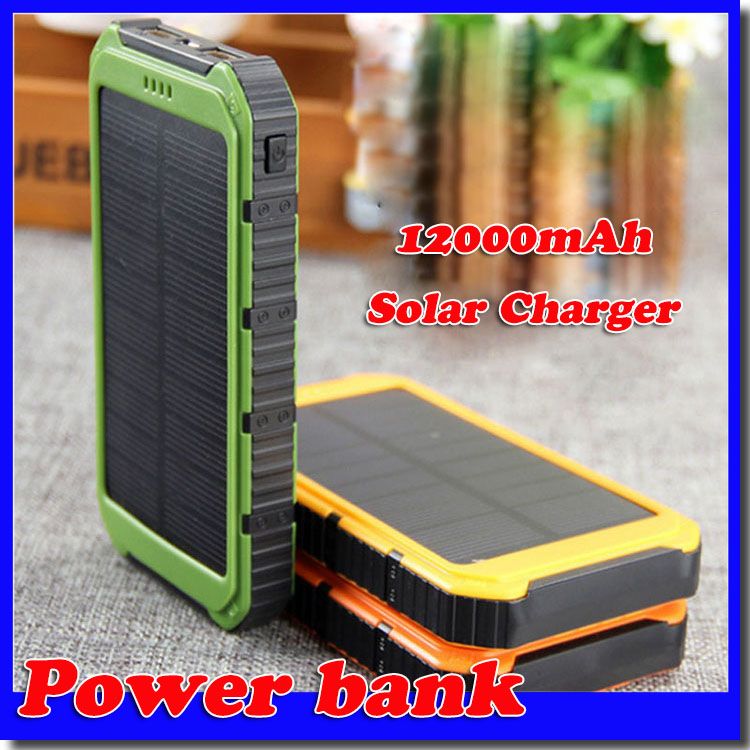 2017 12000mah Power Bank Ultra Thin Waterproof Solar Power Banks 2a