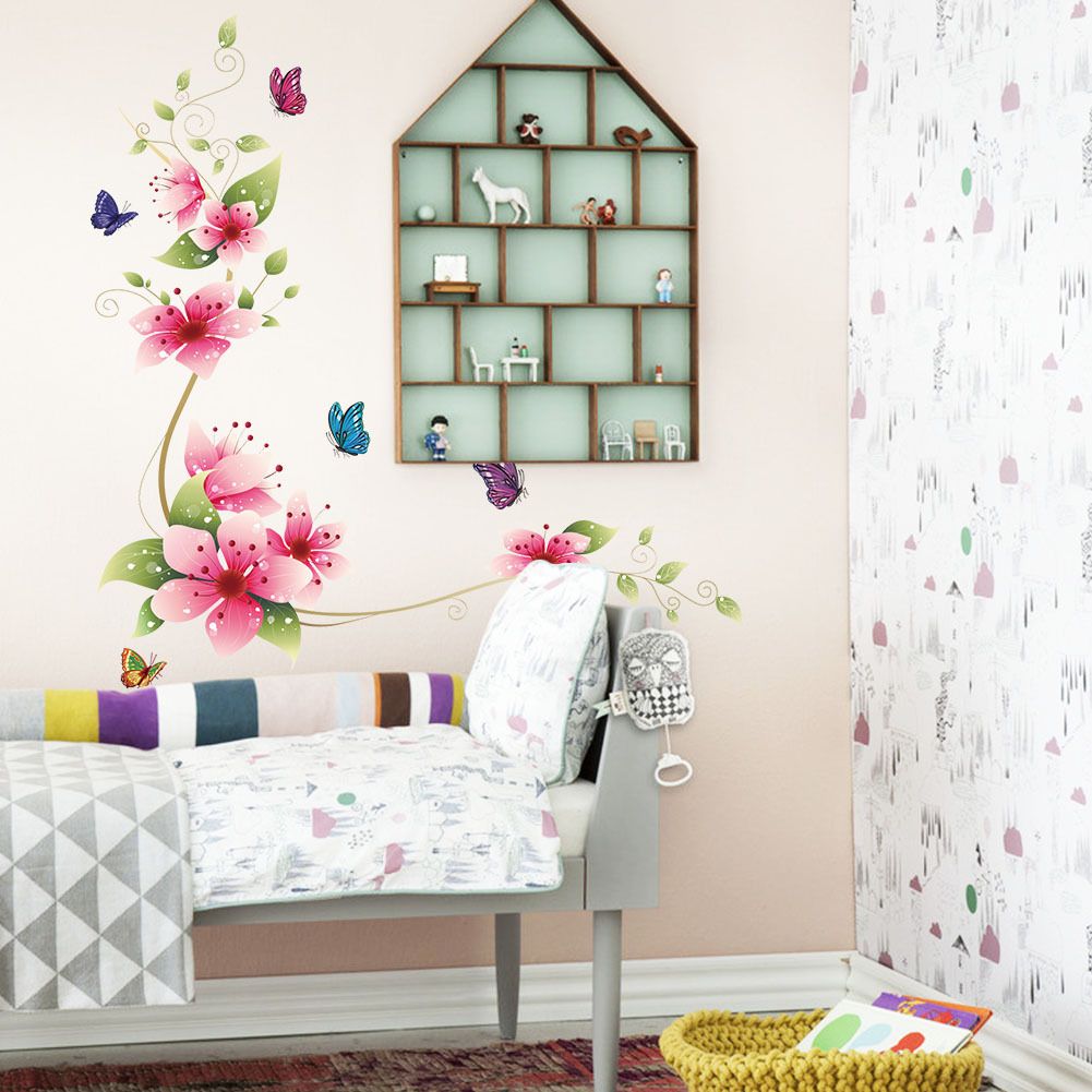 flower butterfly wall stickers living room flower wall decal flower butterfly wall stickers living room flower wall decal