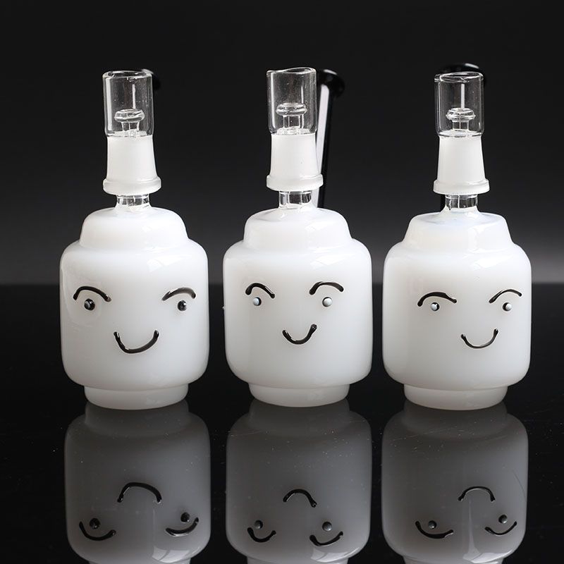 2015 White Bong Smile Face Glass Water Pipes Smoking Pipes Glass Bong
