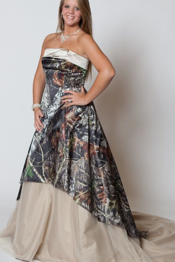 Mossy Oak Camo Wedding Dresses 2015 Lace up Back Corset Bodice Camo