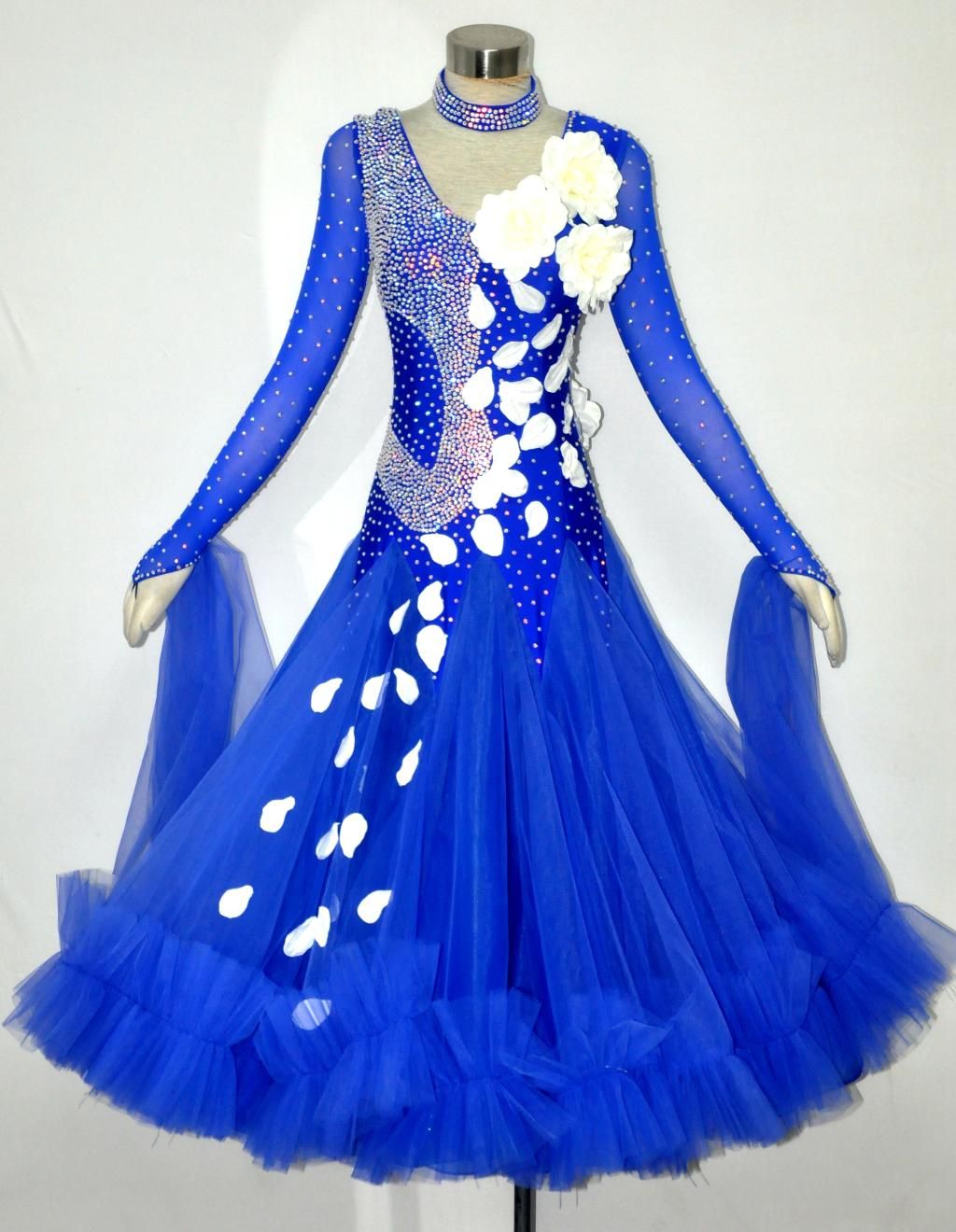 2018 Women'S Ballroom Dresses Royal Blue High Quality Custom Made Competition Dress Adult Waltz