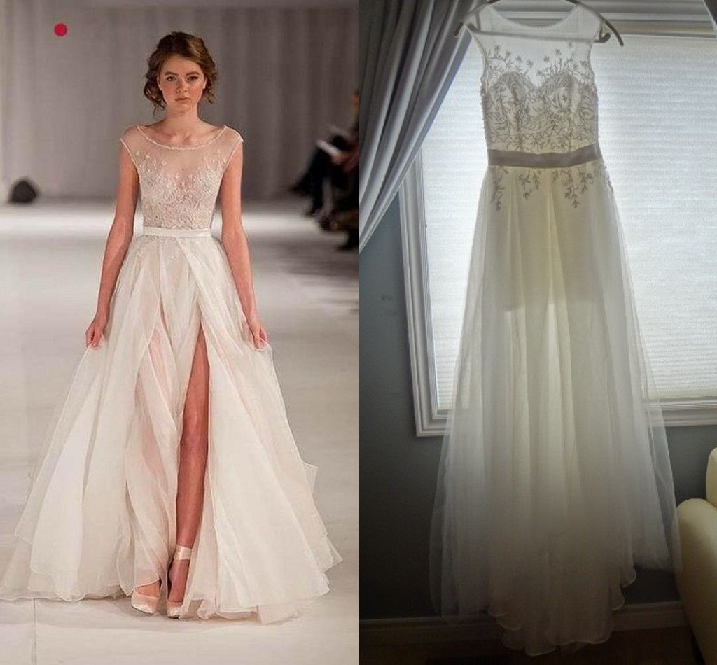 Wedding Wedding Dress Online crystal reception wedding dress online a line sheer dresses 100 real image short sleeve tulle sash beading 2015 personalized bridal gowns forma