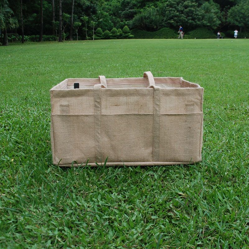 2017 Good Quality Burlap Game Day Tote Bag Jute Food And Drink Storage